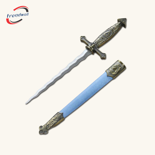 Fellowcraft Blue Lodge Dagger - Square Compass Sword Snake Flaming