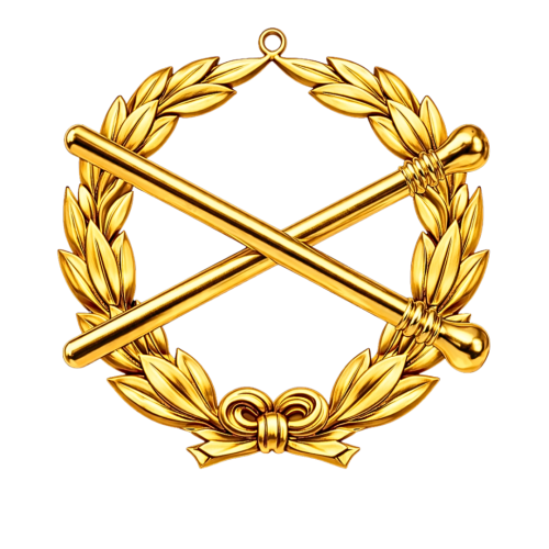 Grand Marshal Blue Lodge Officer Collar Jewel - Gold Metal