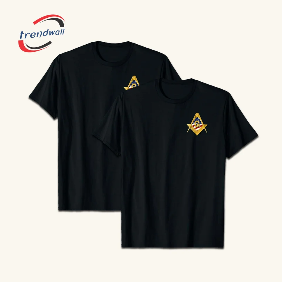 Masonic USA American Flag Square & Compass Freemason T-Shirt