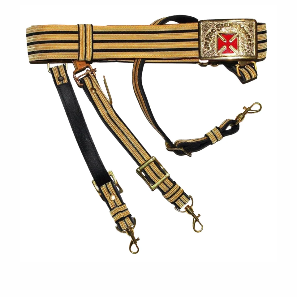 Past Grand Commander Knights Templar Commandery Regalia Belt Red Cross