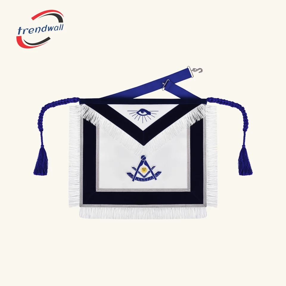 Apron - Hand Embroidery With Silver Fringe & Tassels
