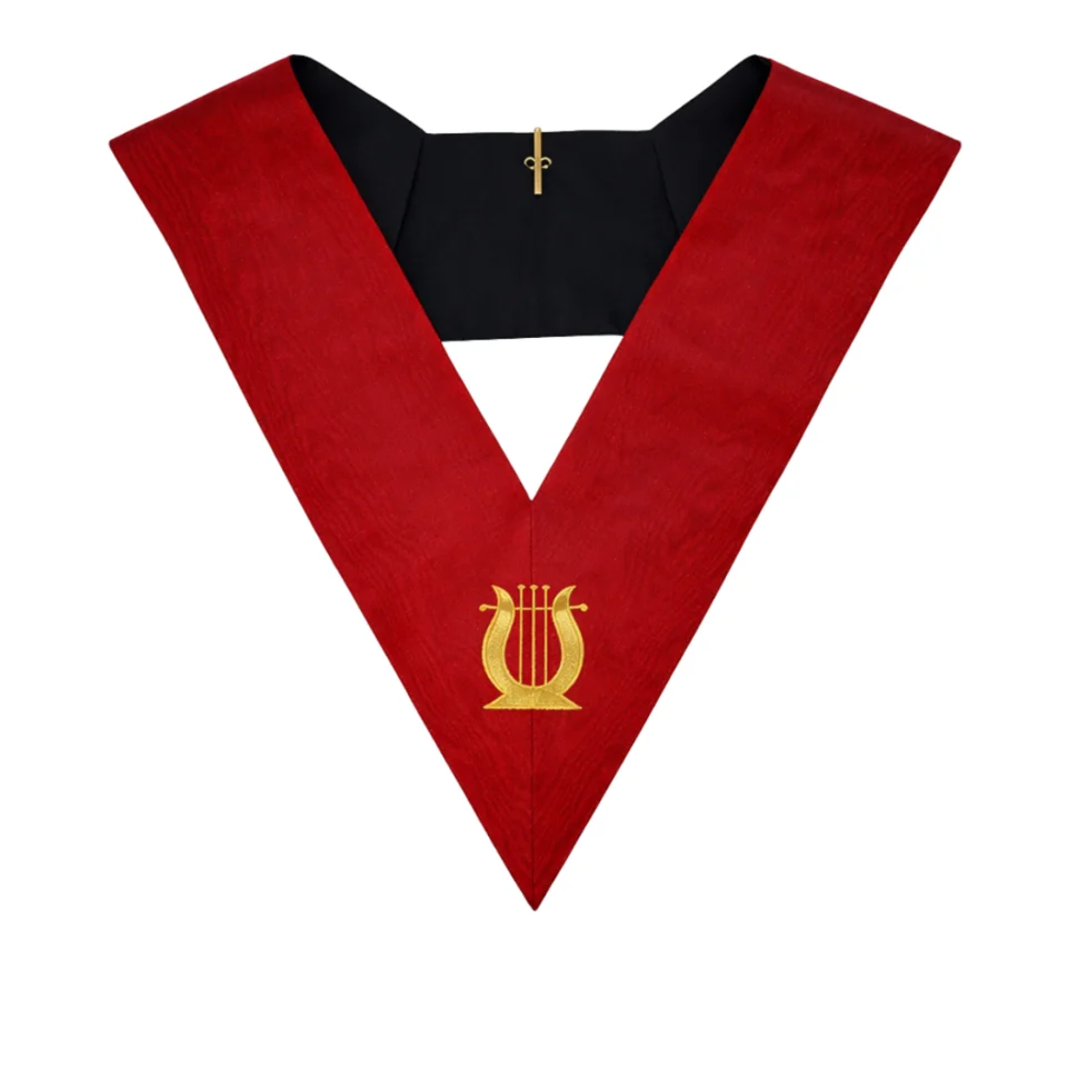  Musician 18th Degree Scottish Rite Collar - Red Moire