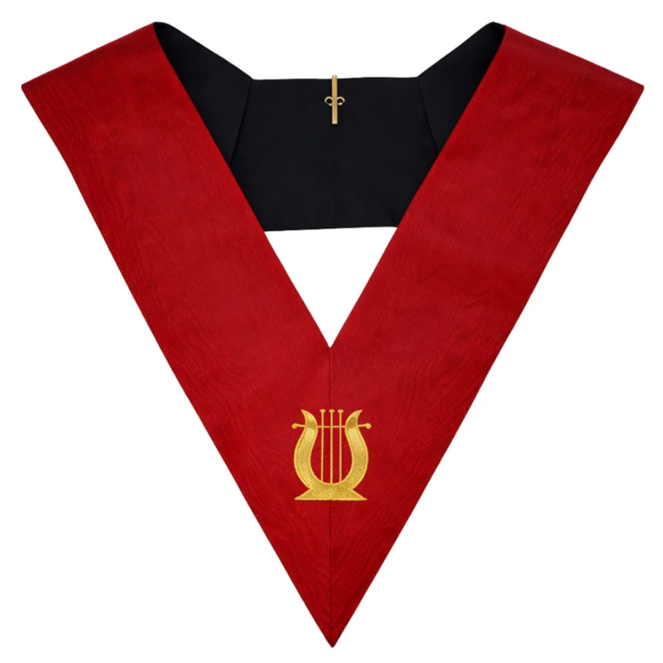  Musician 18th Degree Scottish Rite Collar - Red Moire