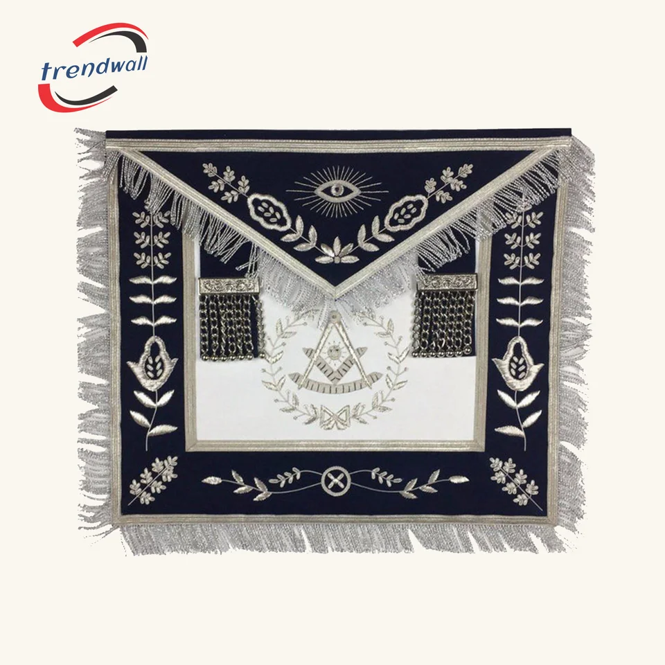 Past Master Blue Lodge Apron - Royal Navy Velvet Hand Embroidery