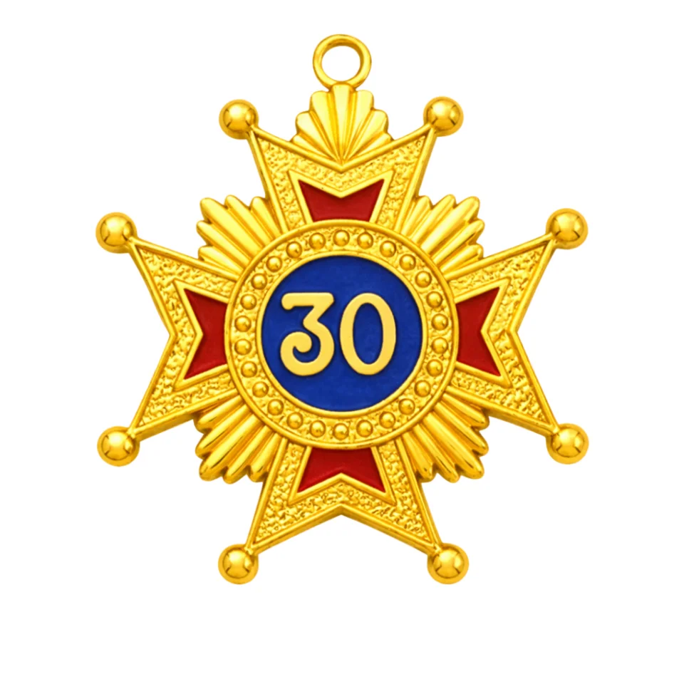 30th Degree Rose Croix Scottish Rite Collar Jewel - Gold Plated