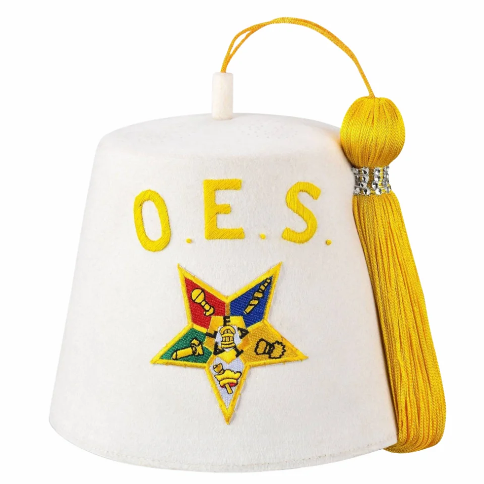 OES Off-White Fez Hat