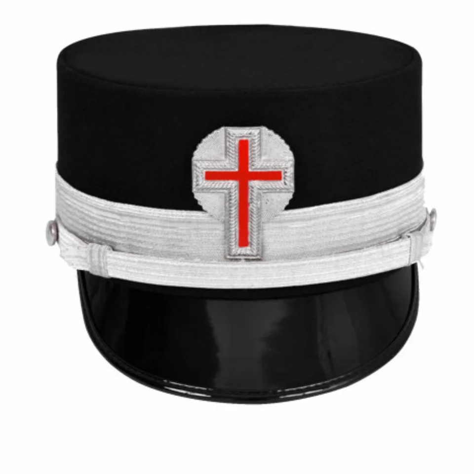 SIR KNIGHT Knights Templar Commandery Fatigue Cap with Silver Vinework