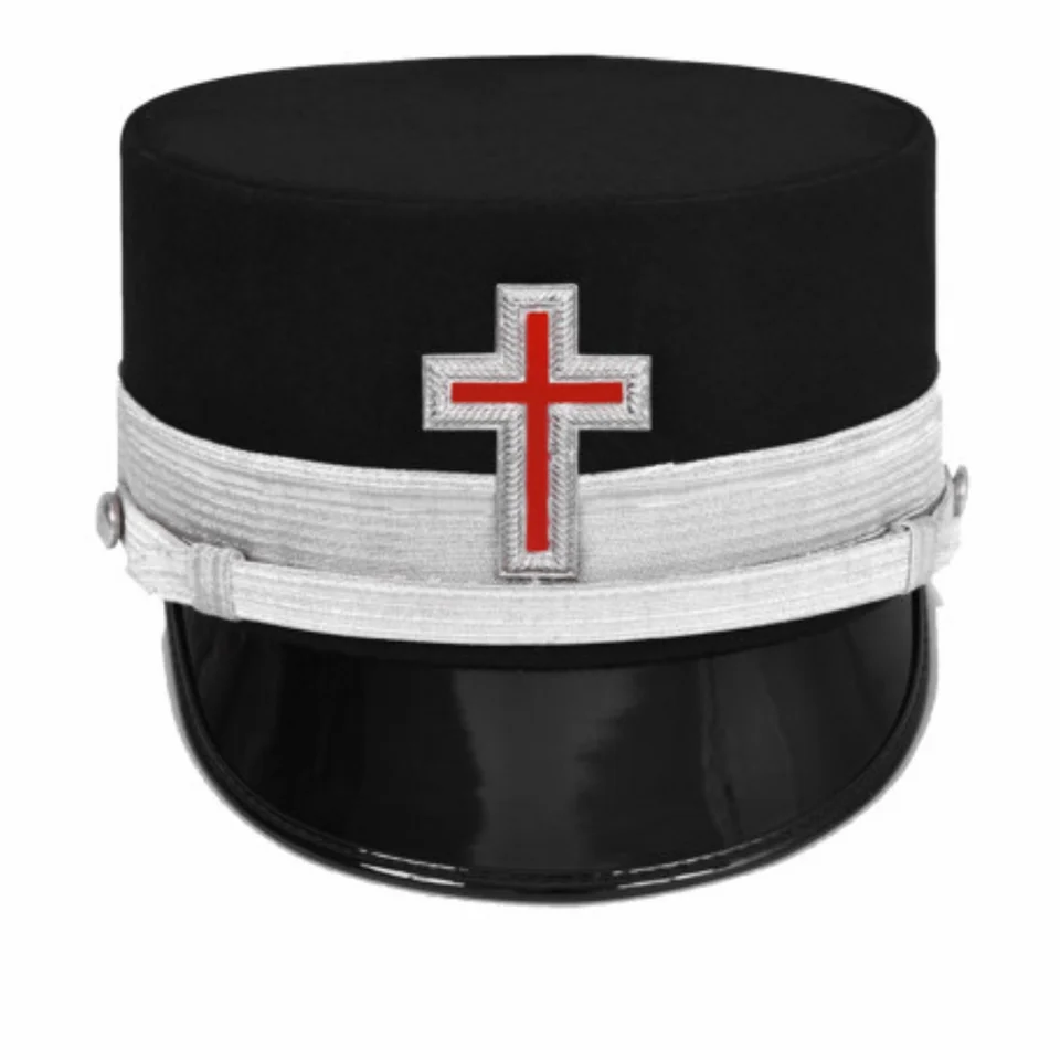 SIR KNIGHT Knights Templar Commandery Fatigue Cap with Silver Vinework