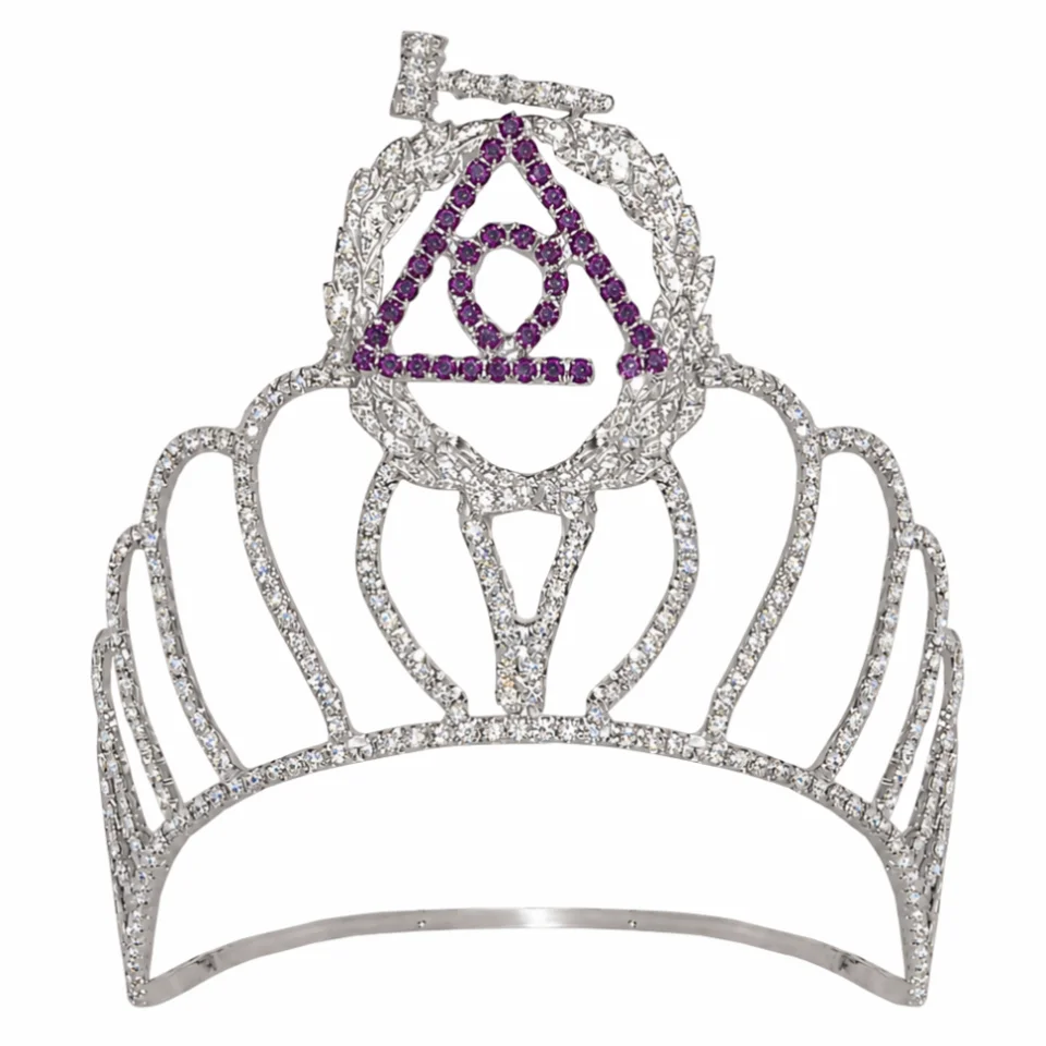 Grand Past Matron LOCOP Crown with Wreath and Gavel in Premium Silver Tone with Adjustable Fit and Protective Case by Trendwall