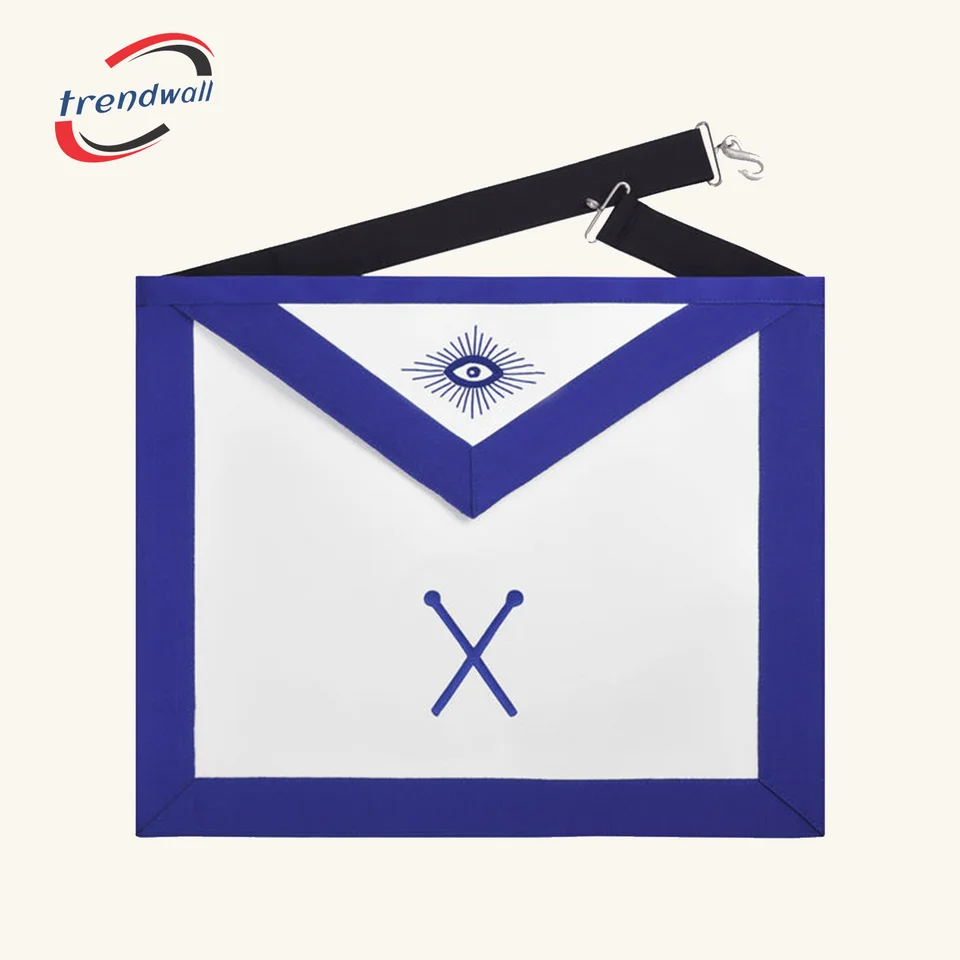 Master of Ceremonies Blue Lodge Officer Apron - Royal Blue Ribbon