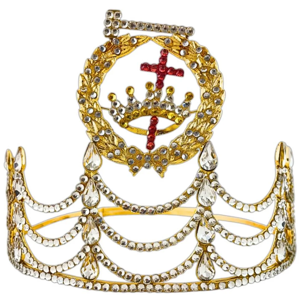 Masonic Lady Knights Templar Crown Gold Tone