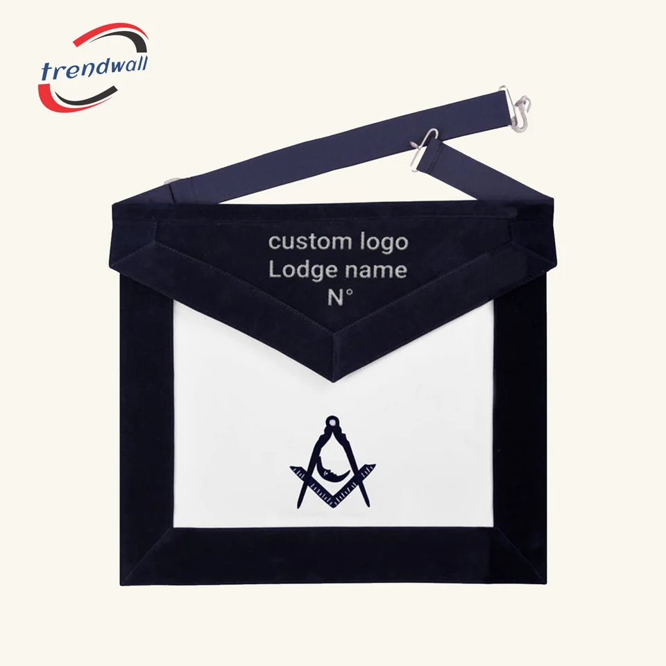 Junior Deacon Blue Lodge Officer Apron - Navy Velvet 