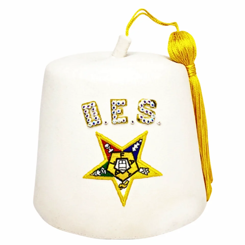 OES Single Row Jeweled Fez